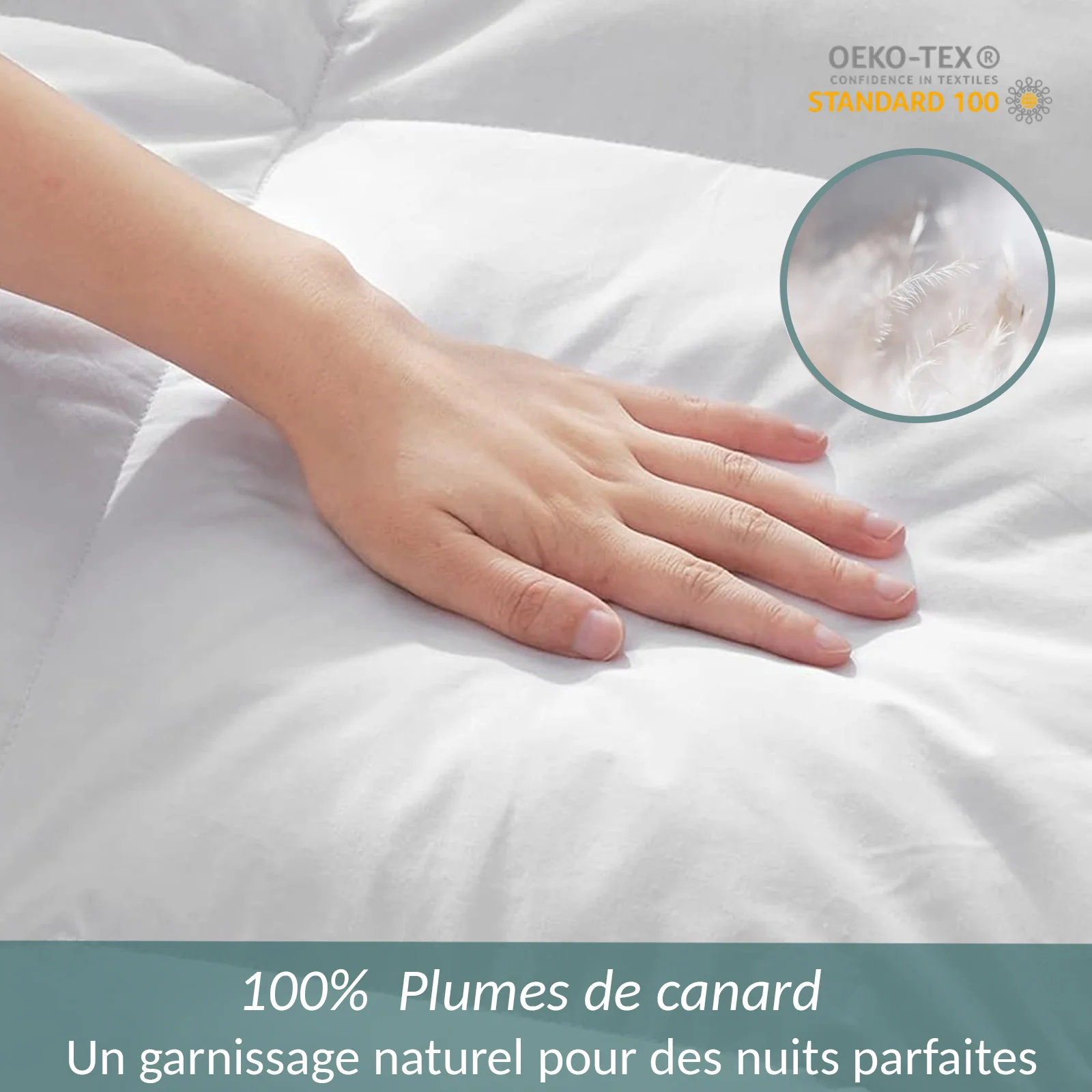 Couette 100% plumes chaude, qualité 200 g/m², respirante - Collection Luxe - Image 4