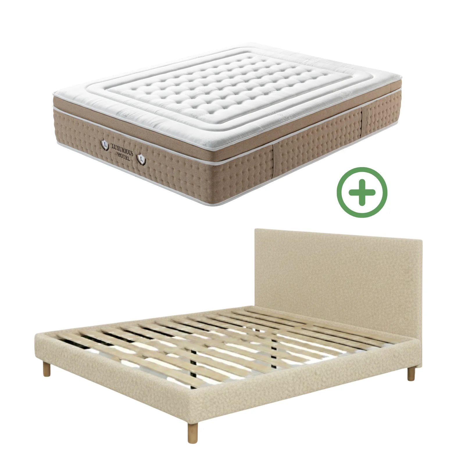 Ensemble avec lit fixe et matelas d'hôtel - Collection Bouclette - Image 13