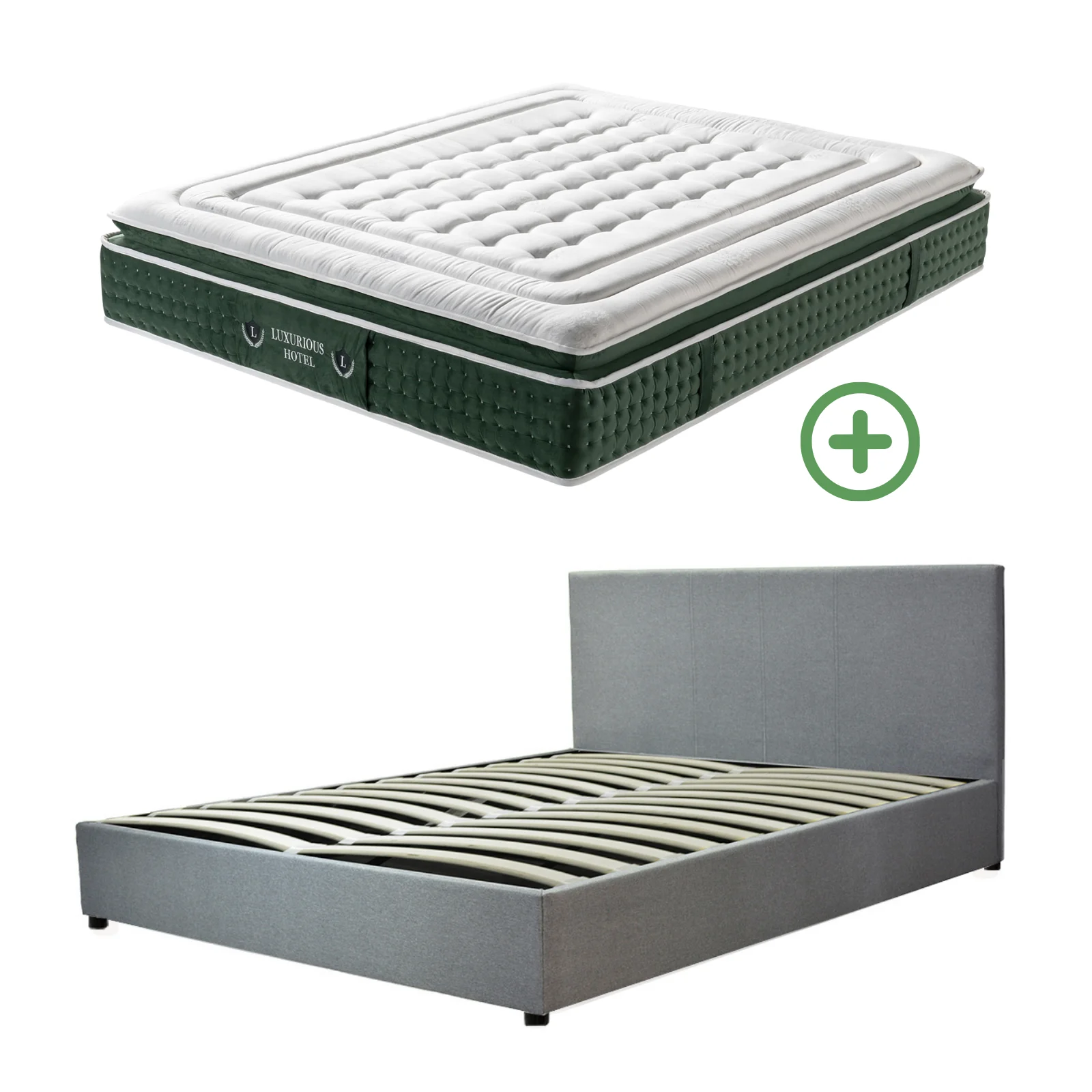 Ensemble literie complet avec lit coffre et matelas d'hôtel - Collection Tissu - Image 8