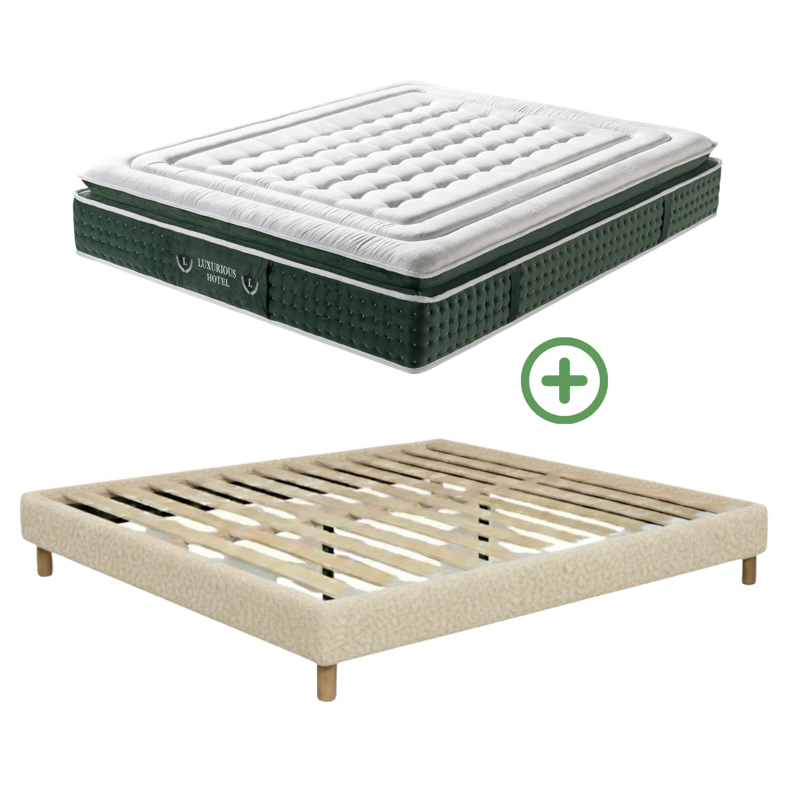 Ensemble literie complet avec lit et matelas d'hôtel - Collection Bouclette - Image 13