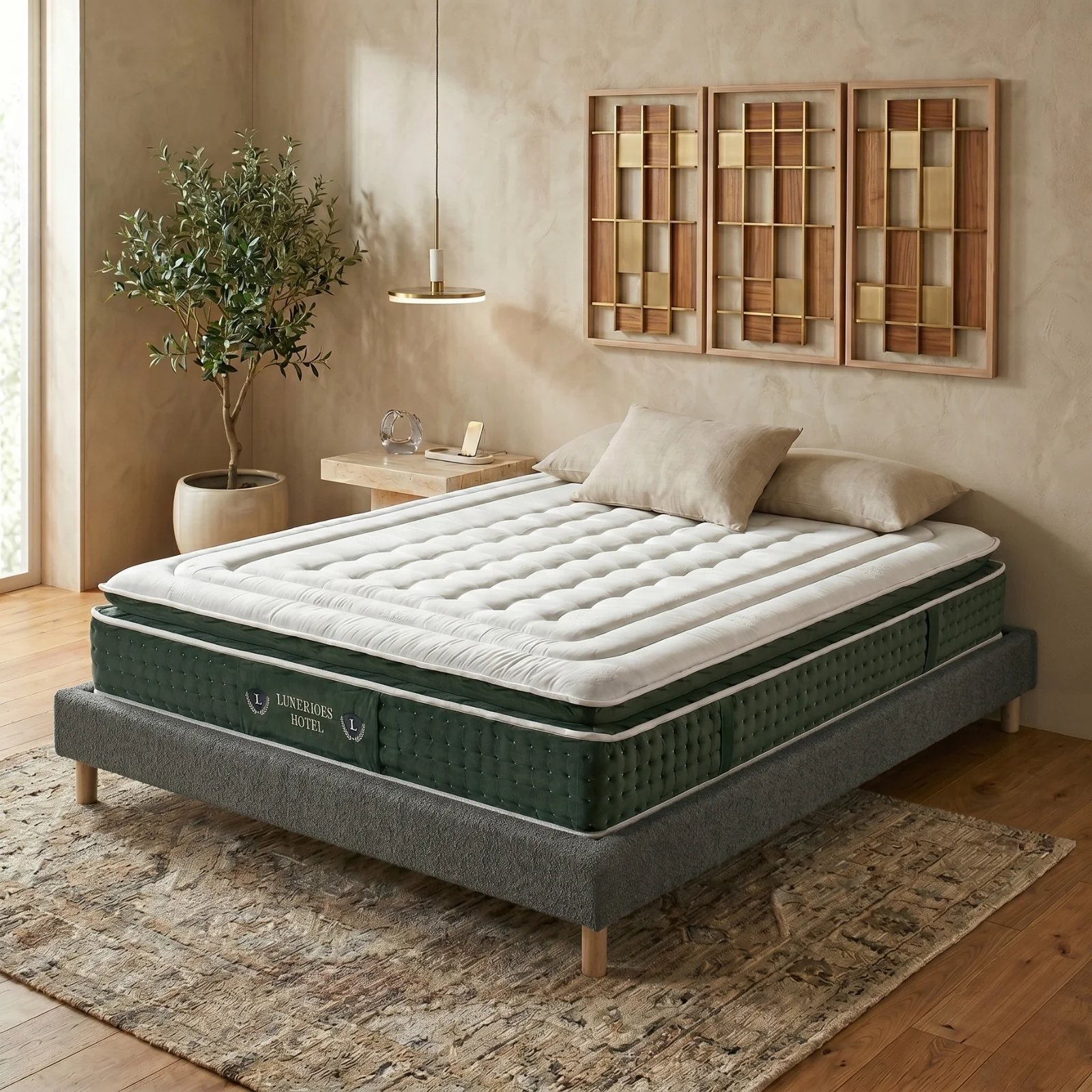 Ensemble literie complet avec lit et matelas d'hôtel - Collection Bouclette - Image 3