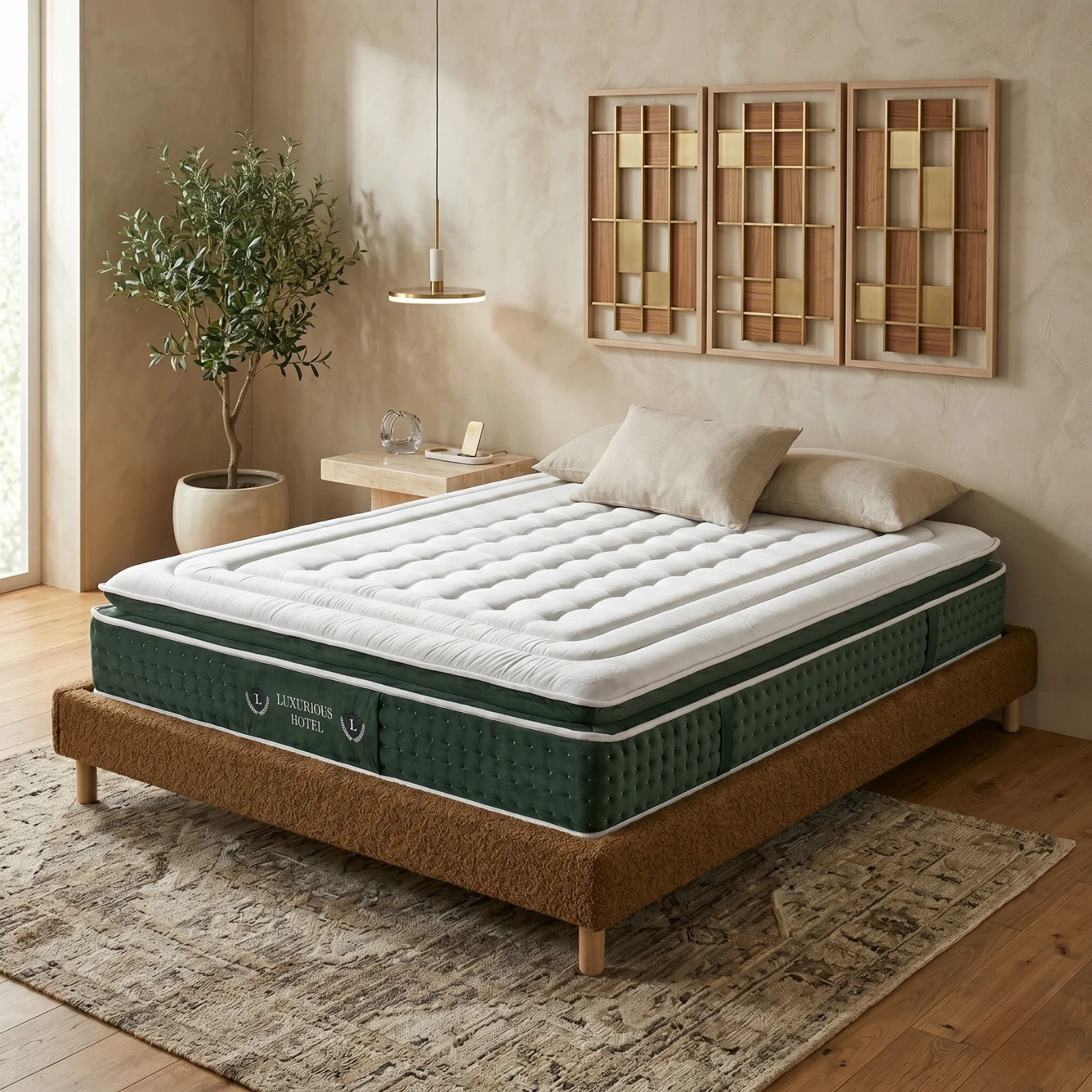 Ensemble literie complet avec lit et matelas d'hôtel - Collection Bouclette - Image 4