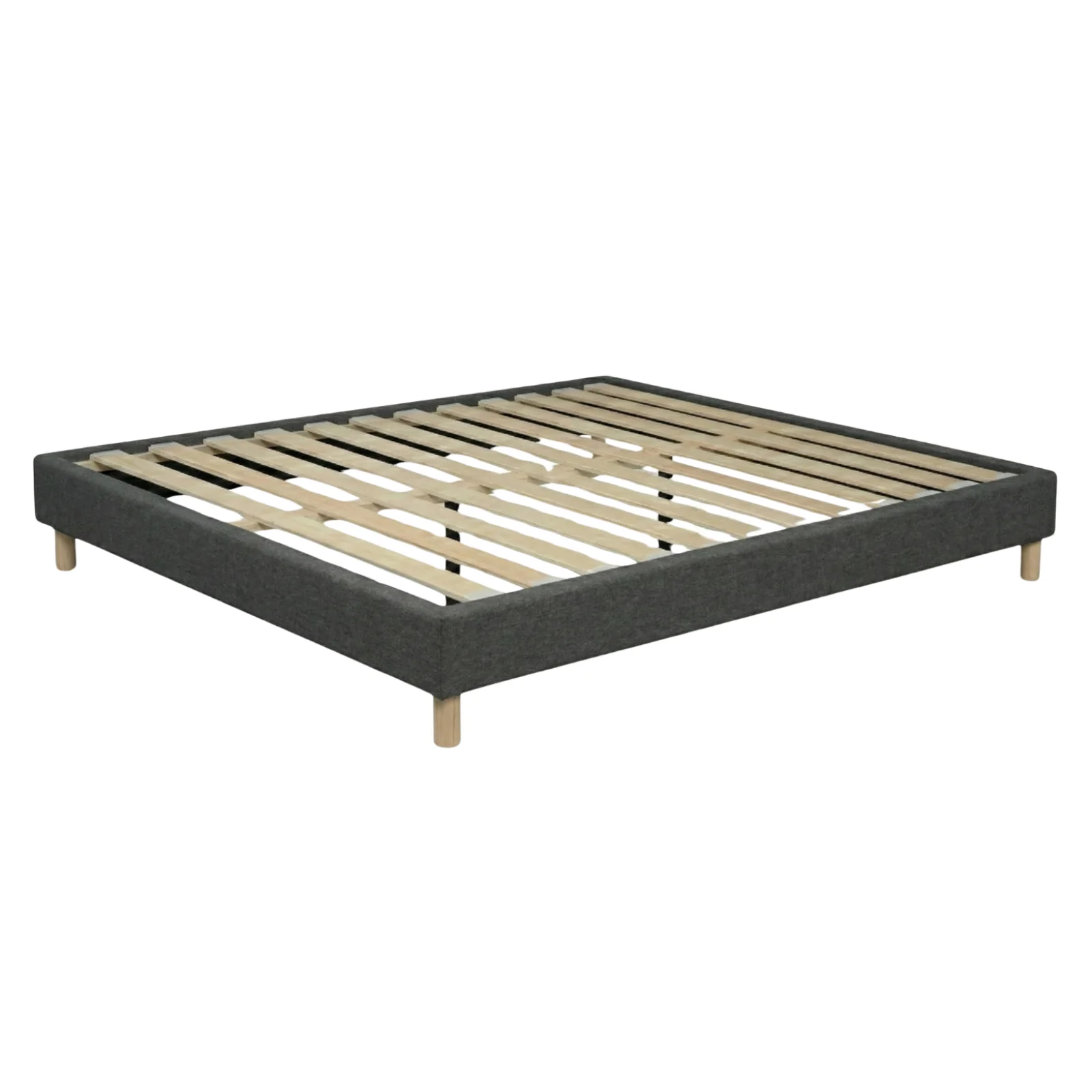 Sommier tissu, cadre de lit, pieds bois, maintien bassin - Collection Deco - Image 10