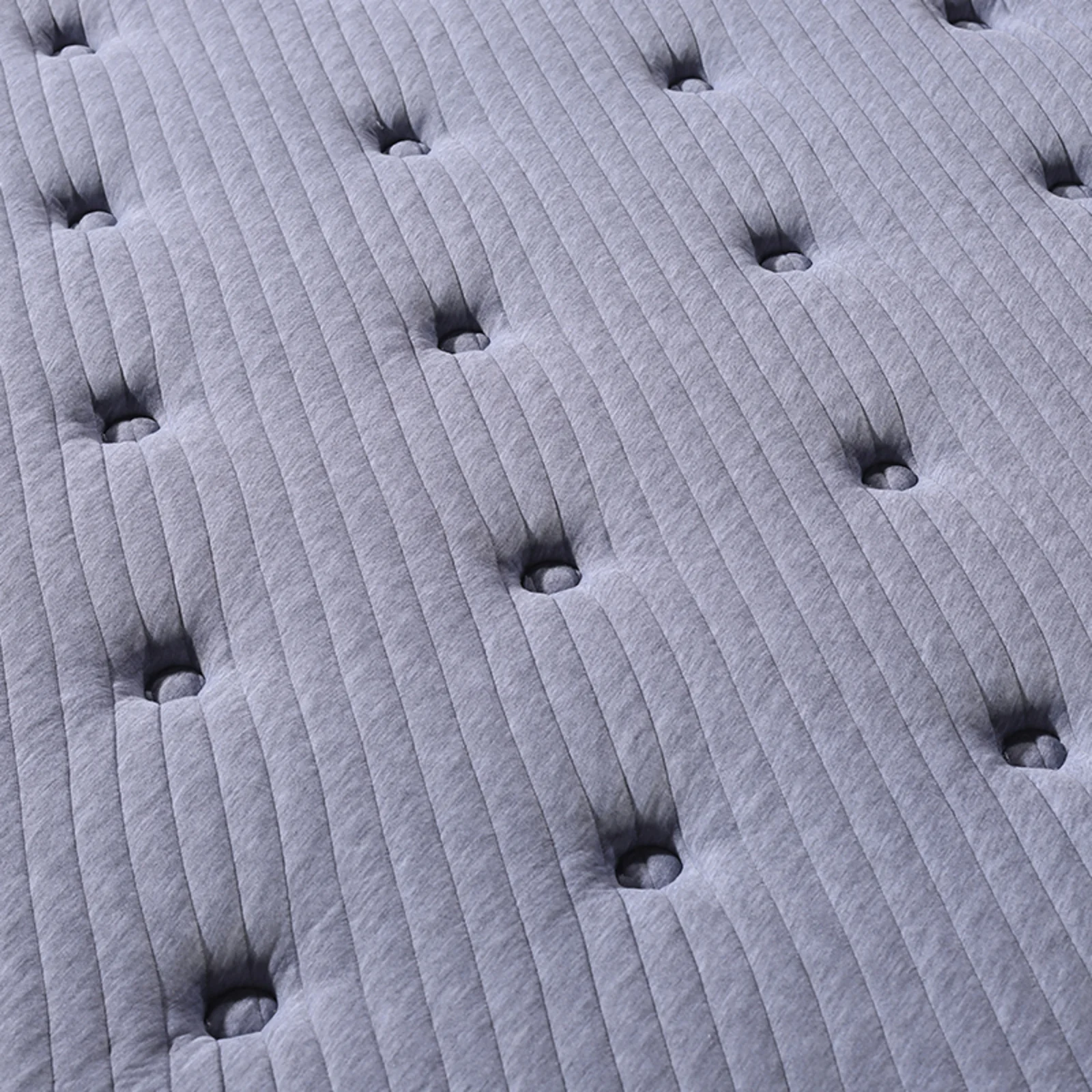 Ensemble sommier tapissier gris et matelas hybride double surmatelas - Collection Tapissier - Image 4
