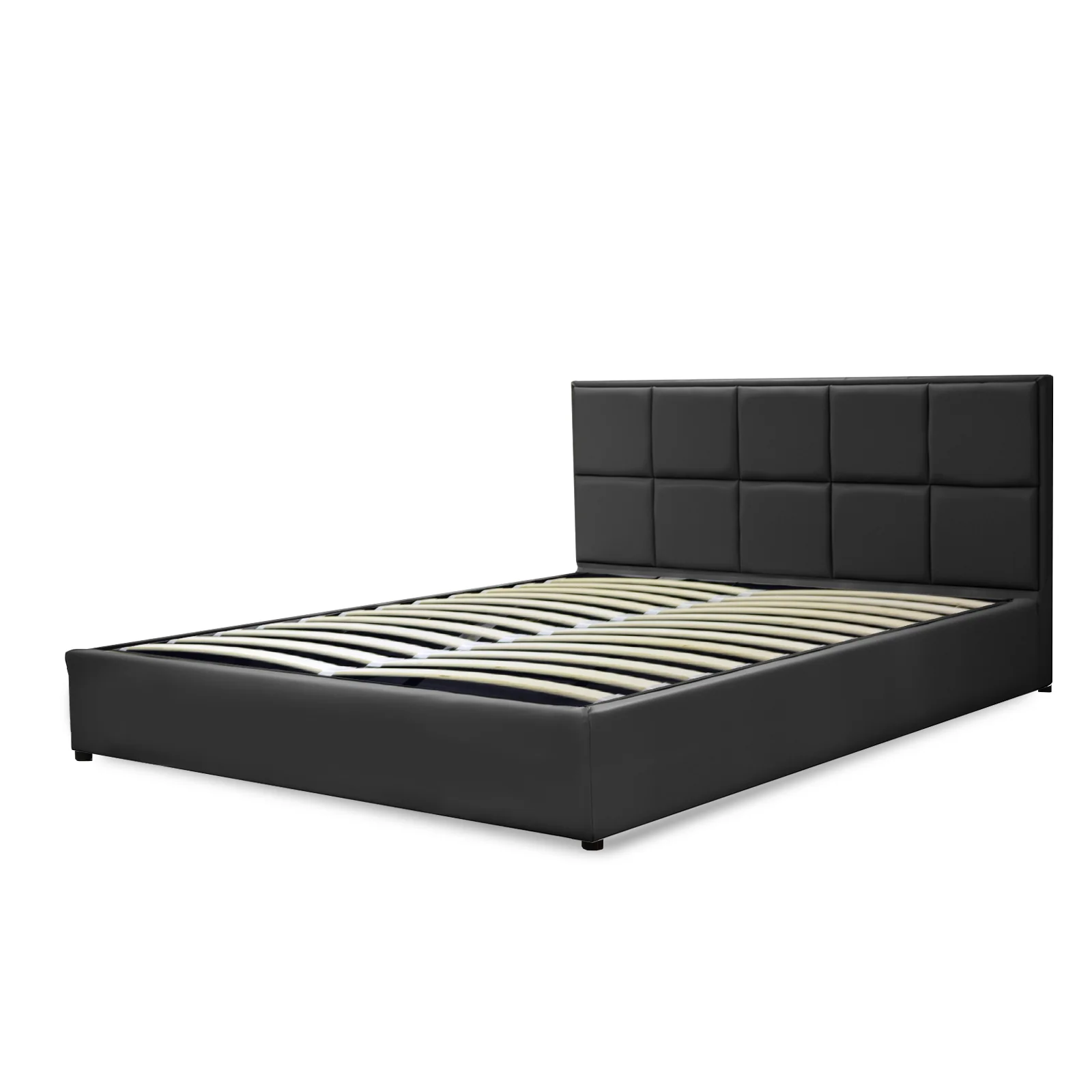 Lit grand coffre avec tête de lit capitonnée en simili cuir - Collection VariLuxe - Image 71
