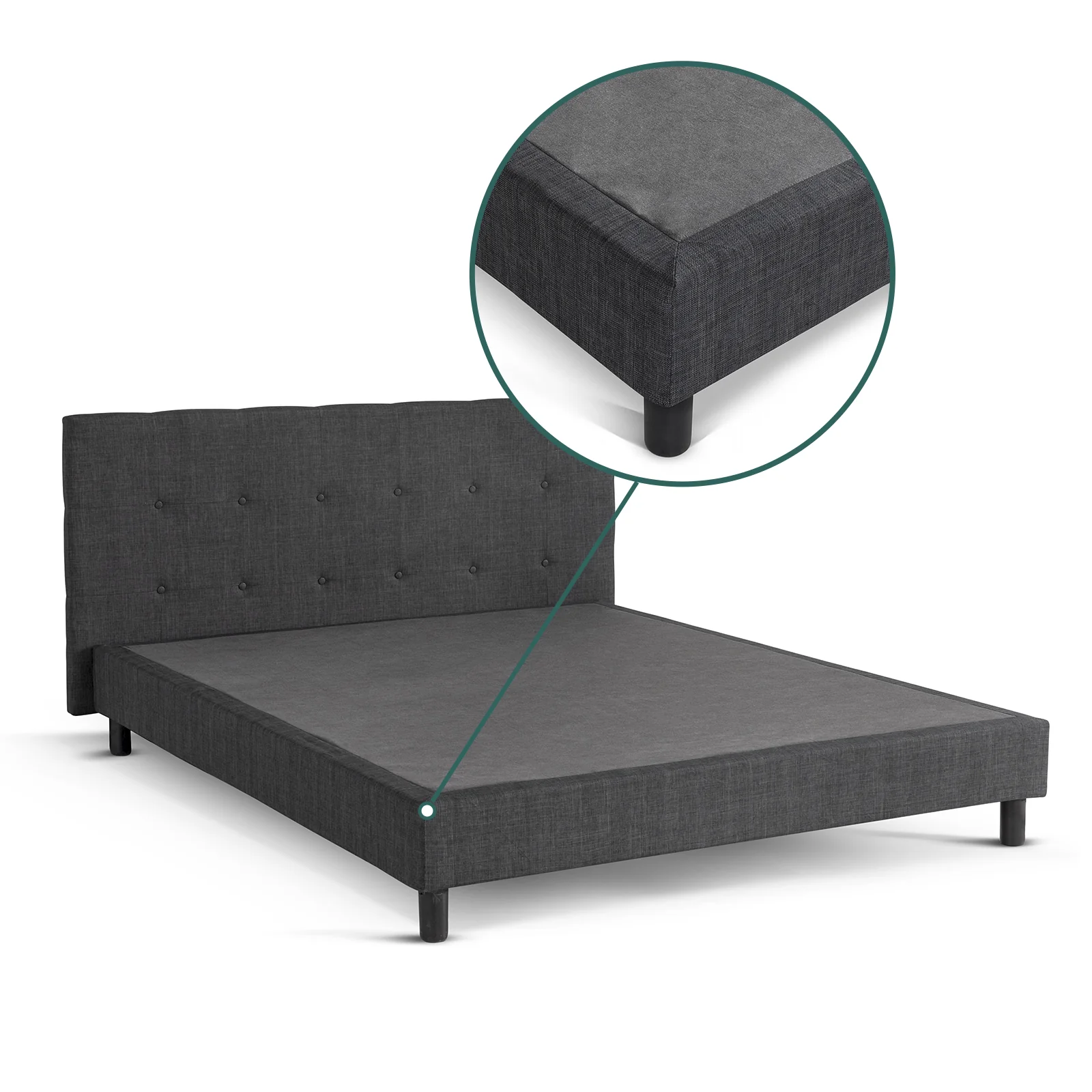 Lit capitonné moderne en tissu avec sommier - Collection Majestic - Image 10