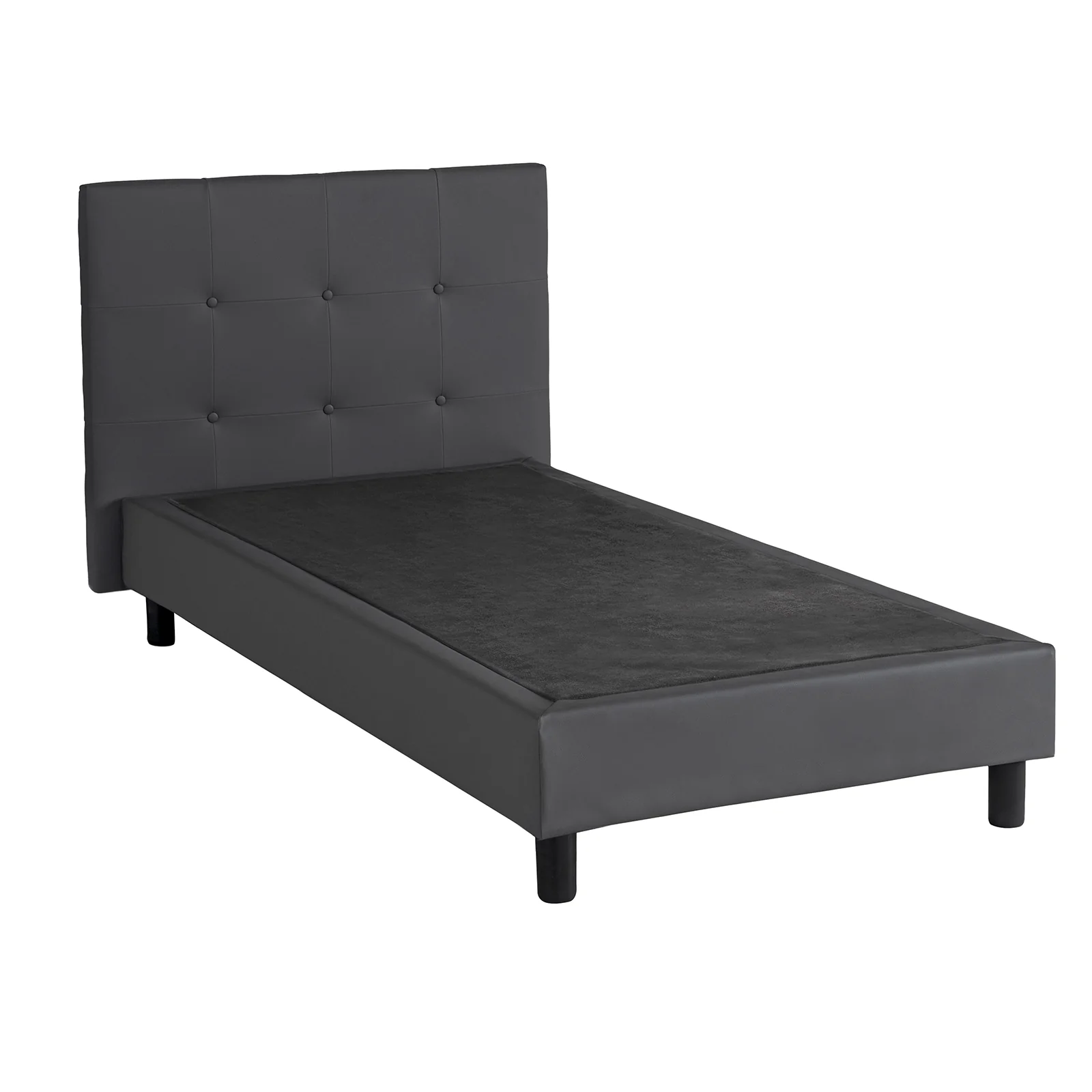 Lit capitonné contemporain en simili cuir avec sommier - Collection Triomphe - Image 11