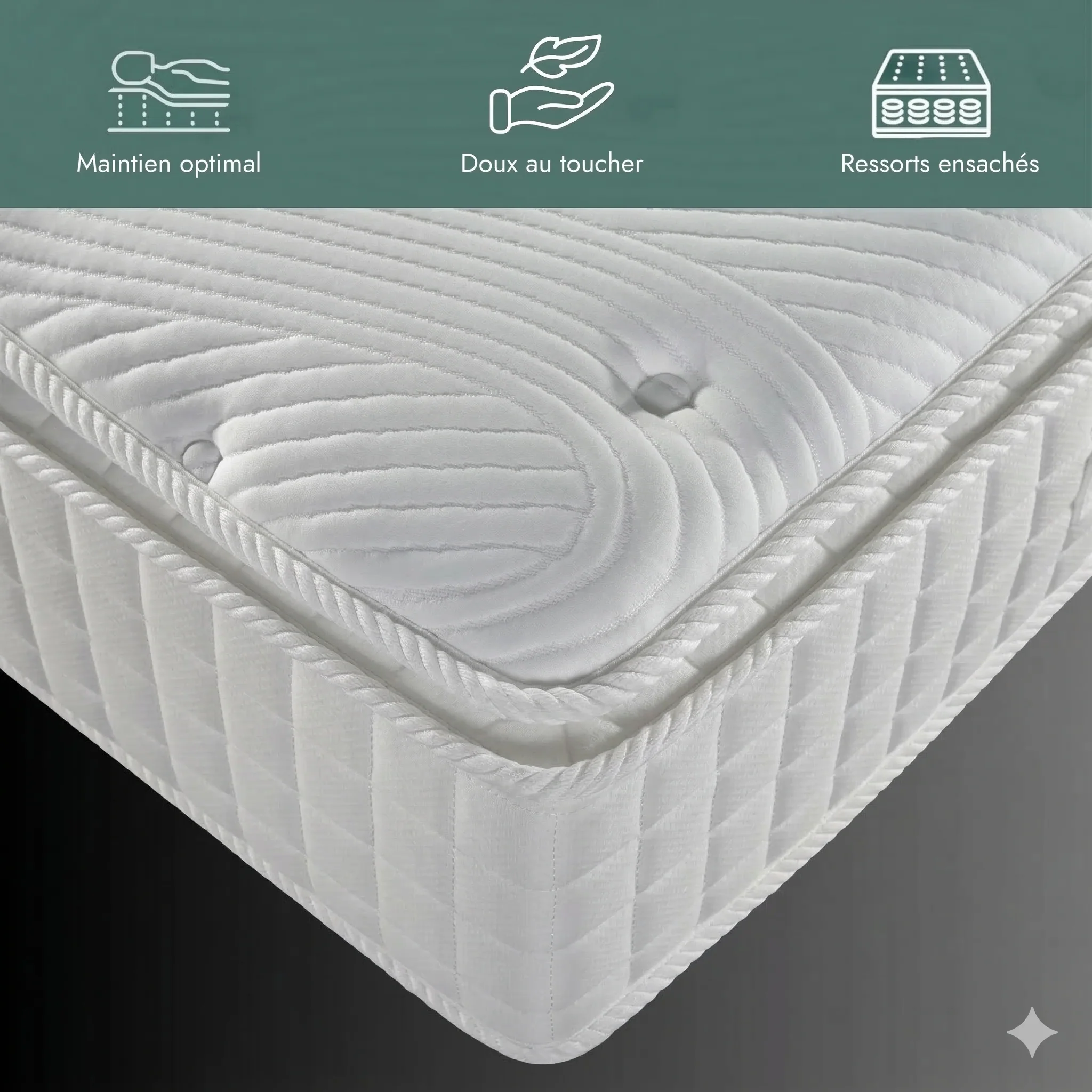 Matelas latex, ressorts, mémoire de forme, soulagement articulaire - Collection Perle - Image 9