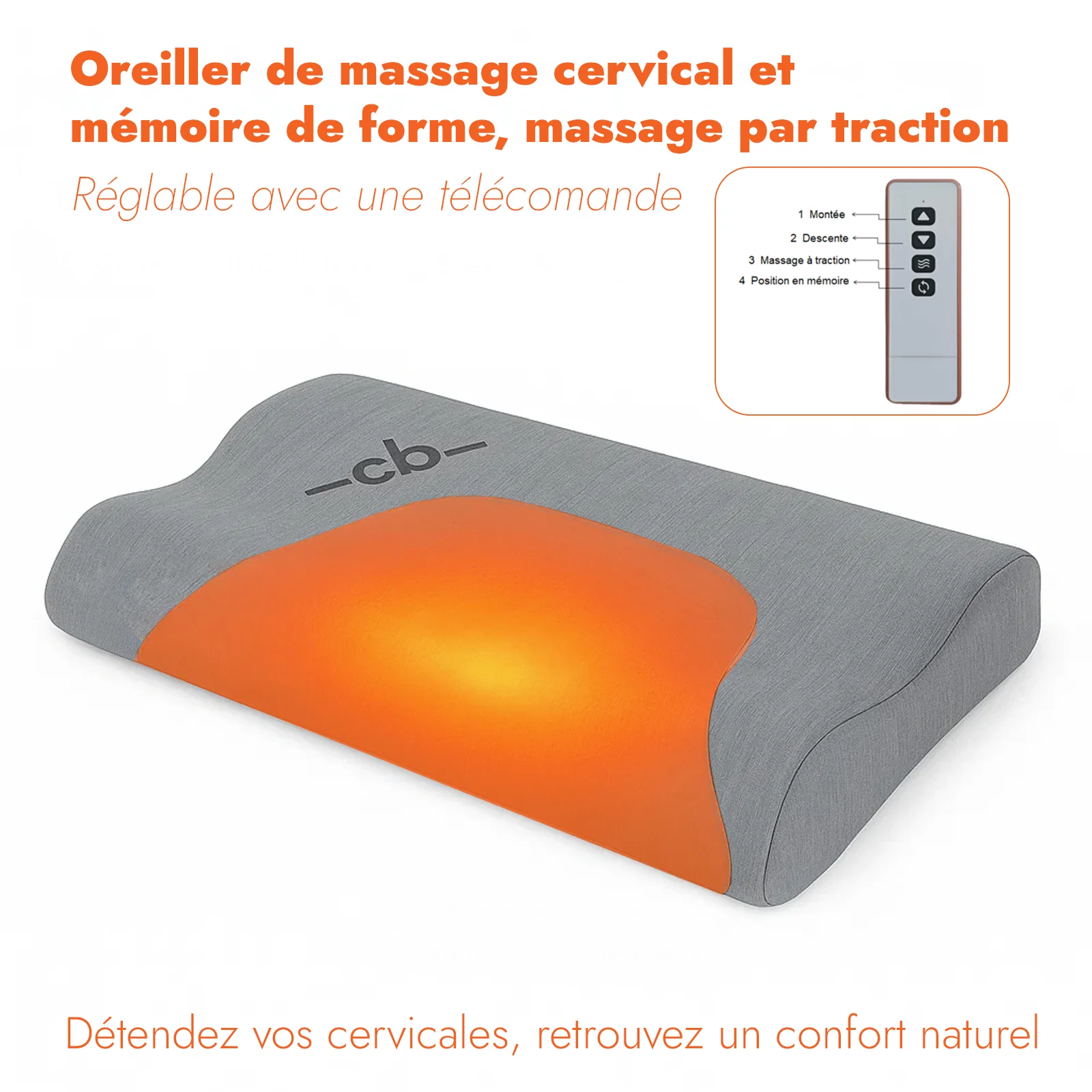 Dispositif révolutionnaire breveté avec centrale et calculateur intelligent automatique anti-ronflement, massage cervical et mémoire de forme - Collection Bien-Être - Image 6