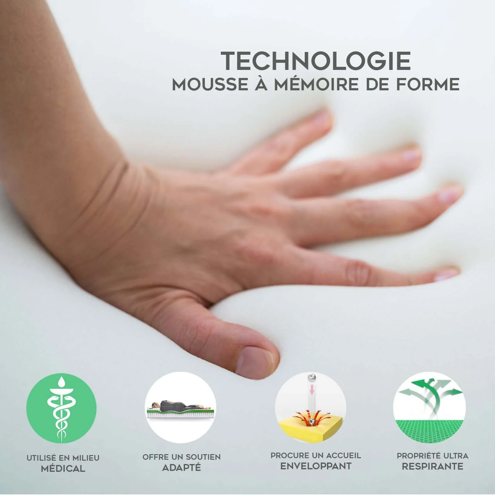 Oreiller mémoire de forme, ergonomique, déhoussable - Collection Bonne Fête - Image 5