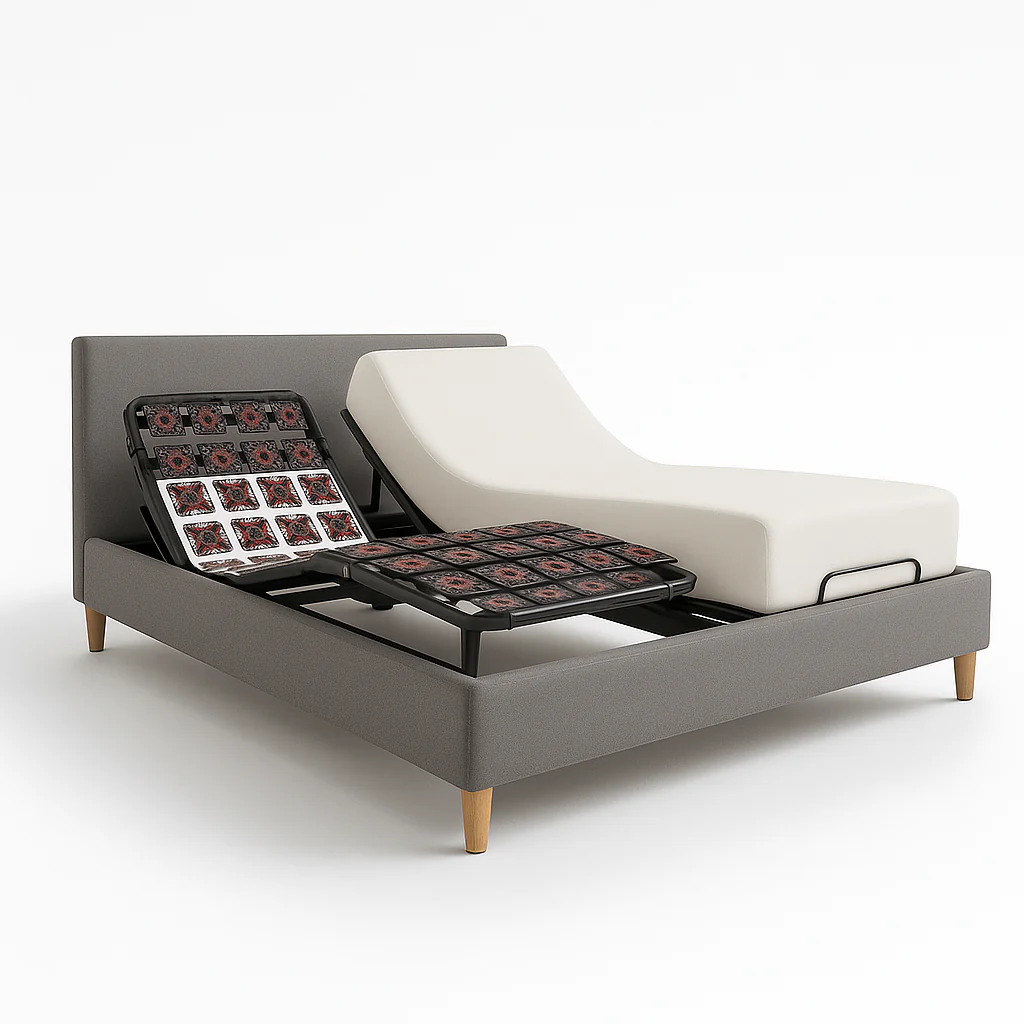 Pack lit électrique orthopédique, tissu gris clair, matelas inclus - Collection Technoflex - Image 8
