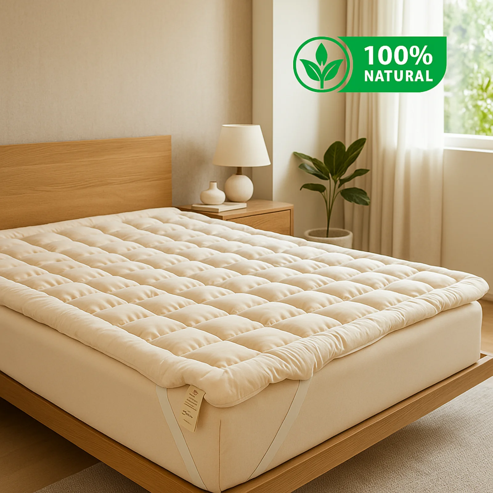 Surmatelas laine Mérinos 100% biologique, bonnet élastique - Collection Fjord - Image 9