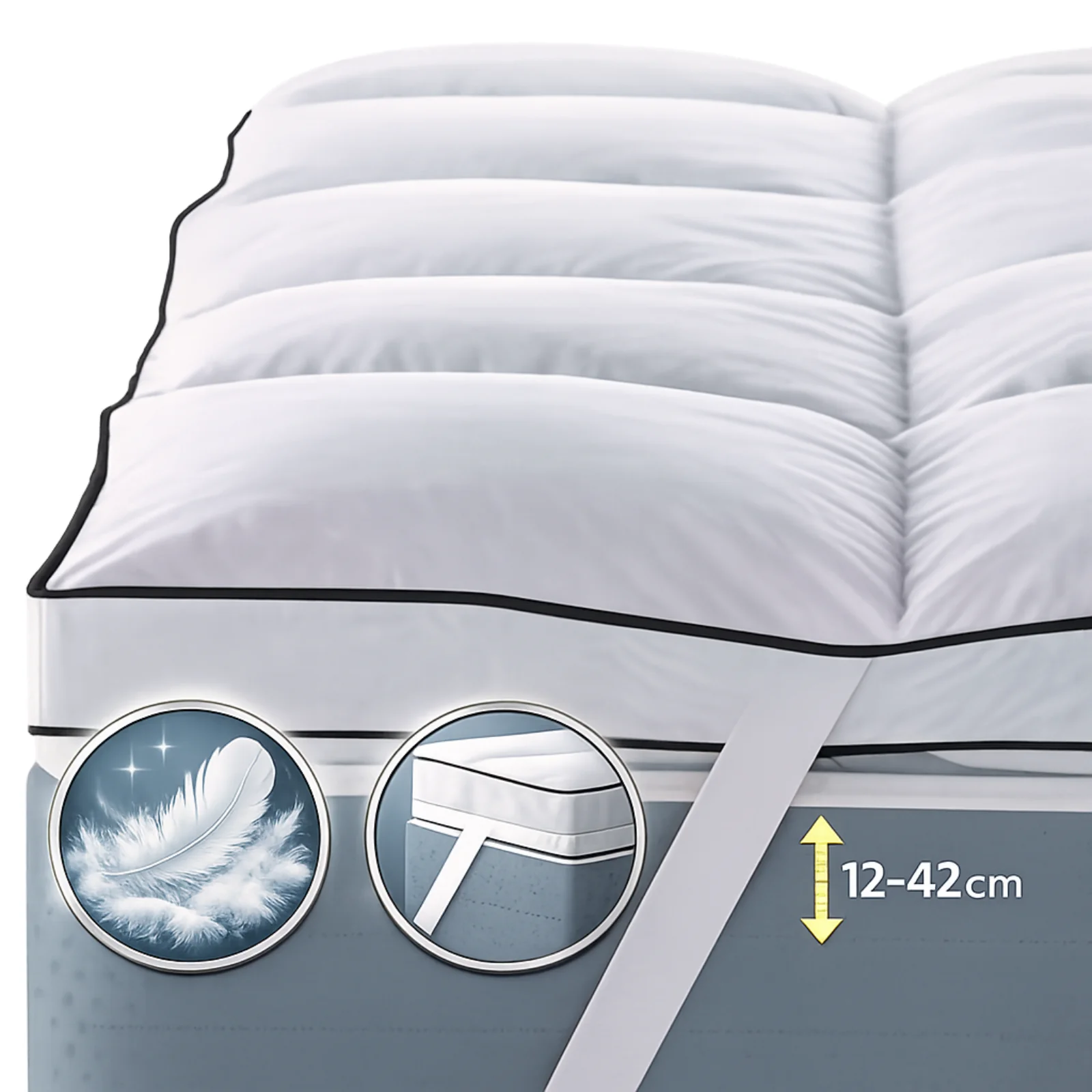 Surmatelas 100% plumes de canard, moelleux et ergonomique - Collection Plumes XXL - Image 3