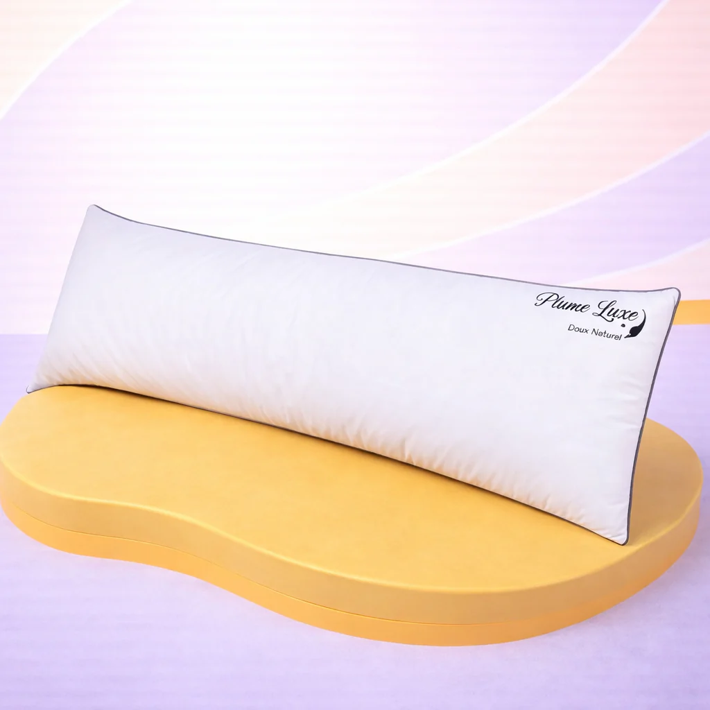 Traversin ergonomique, plumes de canard, duvet, tissu coton - Collection Luxe - Image 13